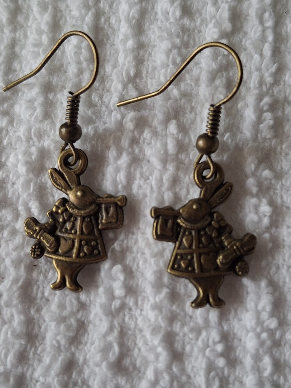Antique Brass Rabbit Drop Earrings - Women's Jewelry